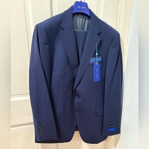 Giles & Jasper Ultra Motion Navy Modern Fit Wool 2 Pieces Suit/Size 46L-40W/NWT